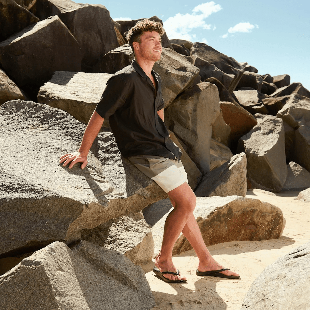 Heren Slippers Met Voetbed | Zwart - Colorie the Hague