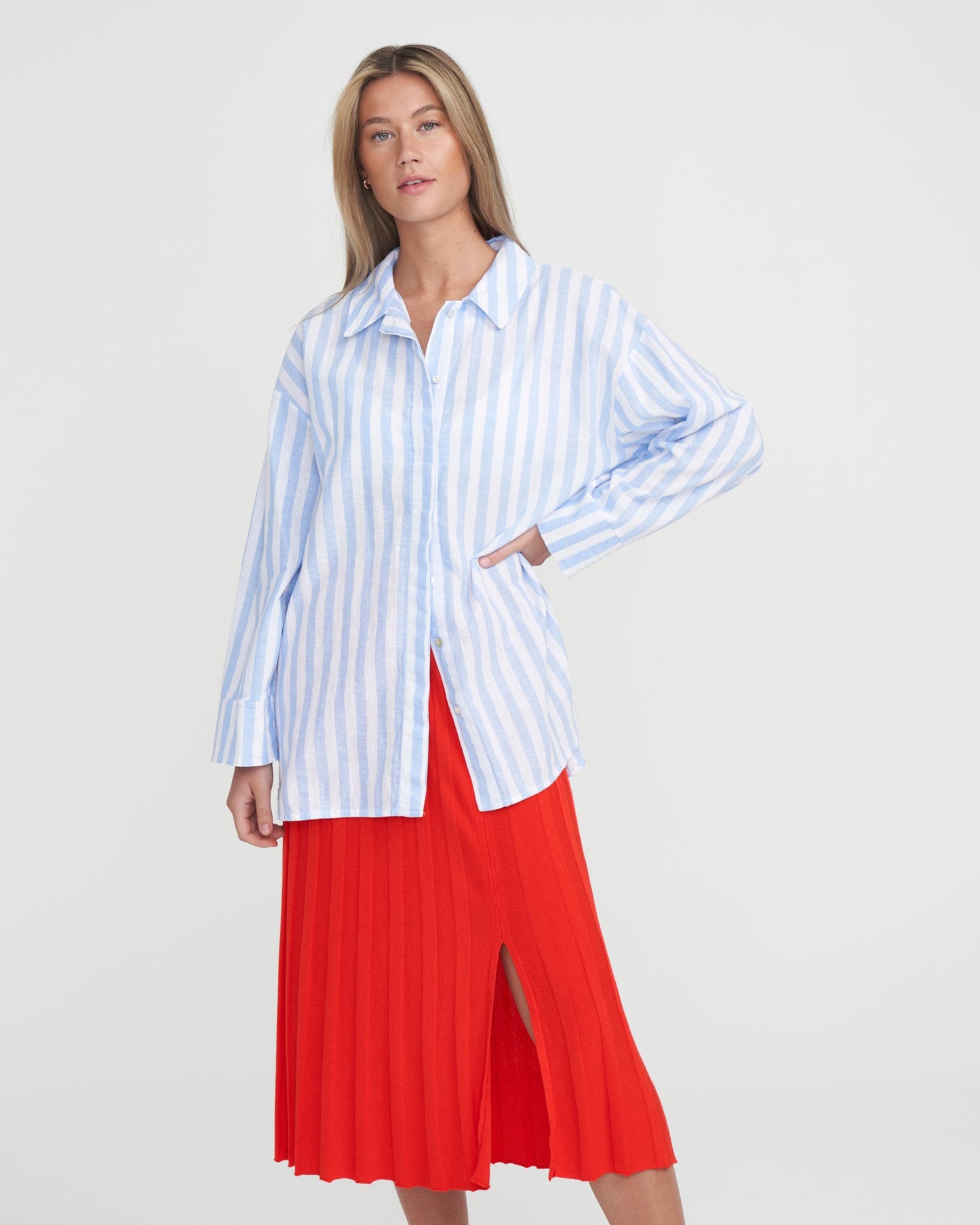 Katoen/ Linnen Oversized Blouse | Marina - Colorie the Hague