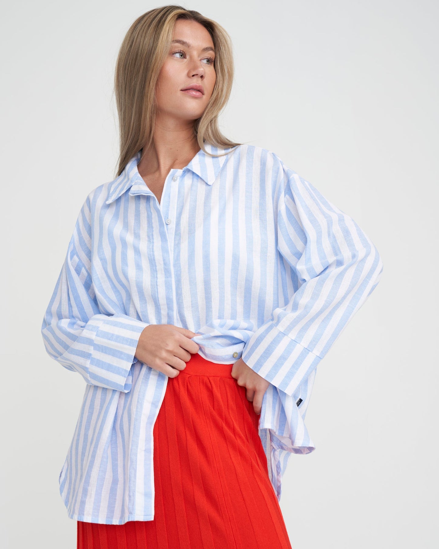 Katoen/ Linnen Oversized Blouse | Marina - Colorie the Hague