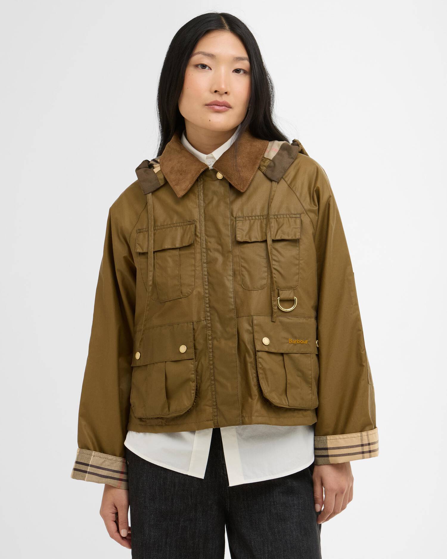 Korte Barbour Wax Jacket | Sand - Barbour Dames Collectie