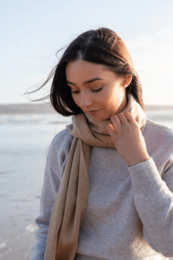 Merino Luxury Wool Scarf | Camel - Colorie the Hague