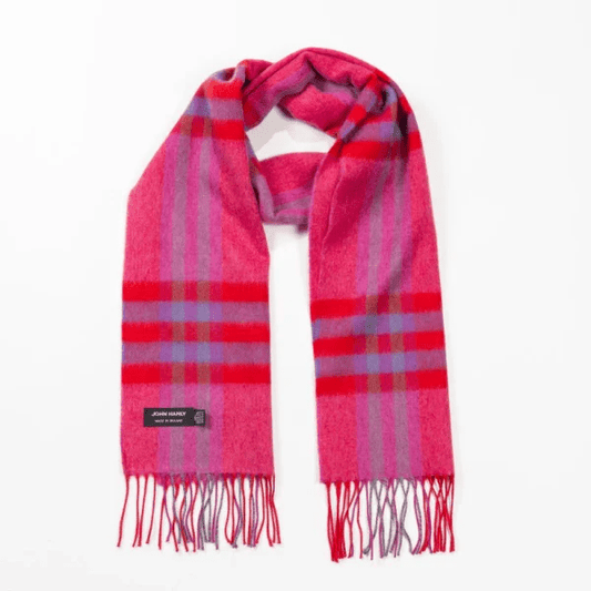 Merino Wollen Sjaal Pink check - Colorie
