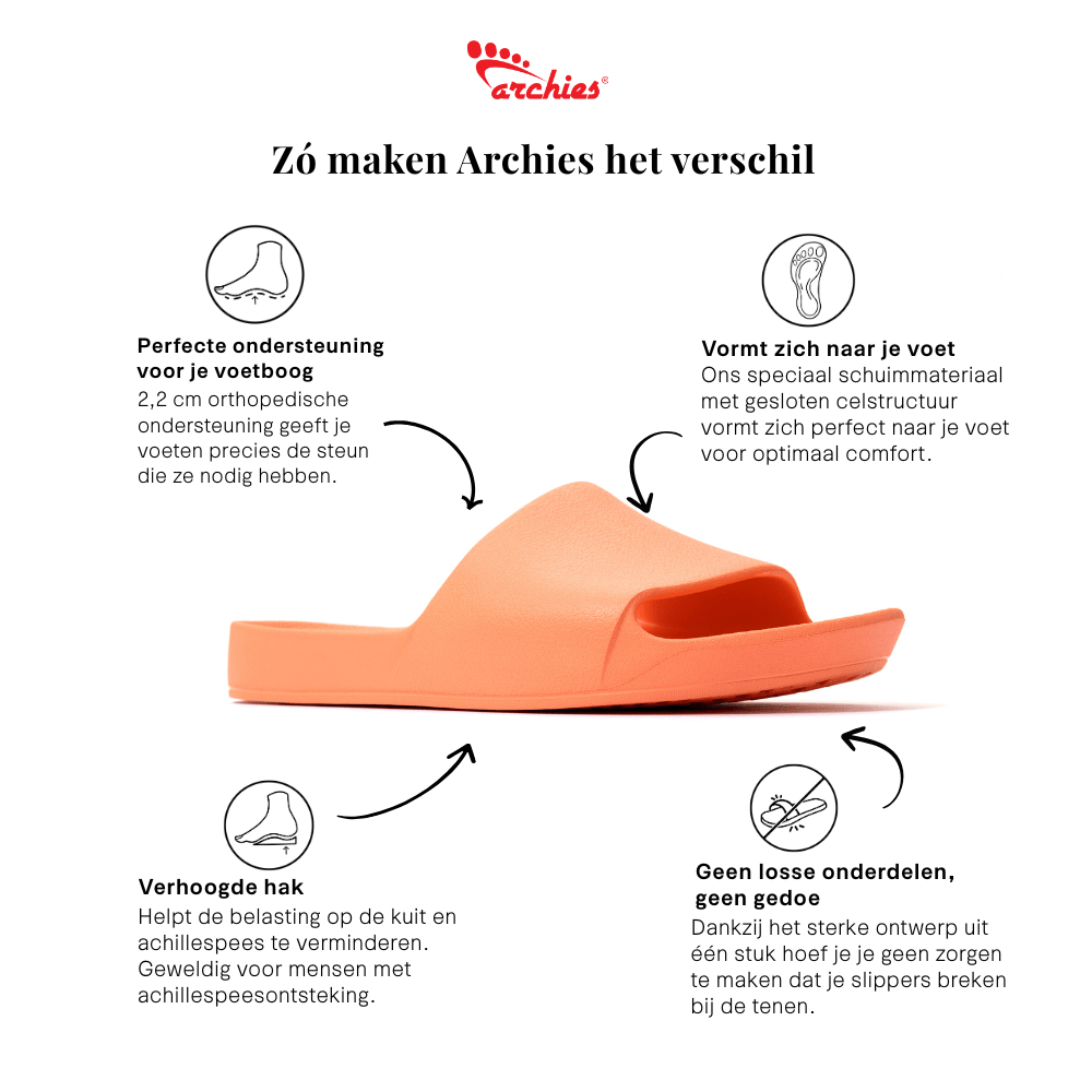 Slide Slippers Met Voetbed | Coraal - Colorie the Hague