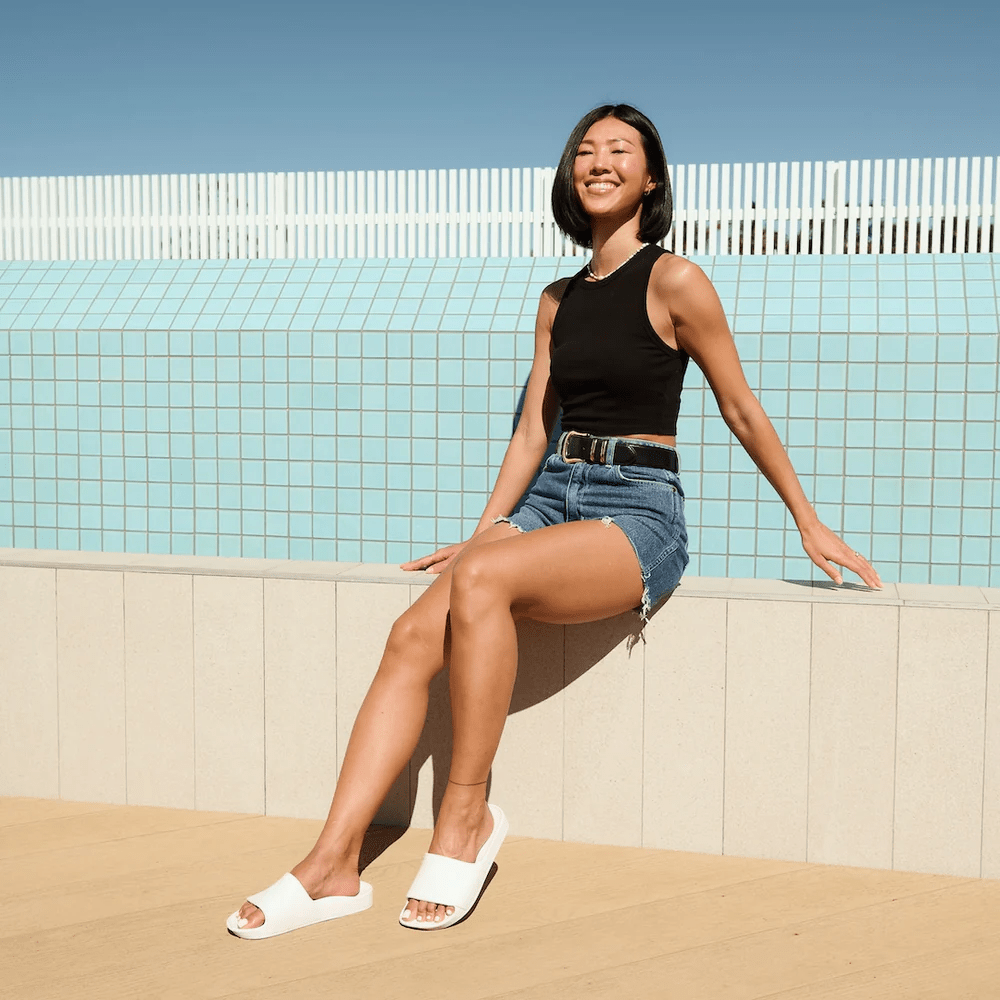 Slide Slippers Met Voetbed | Wit - Colorie the Hague