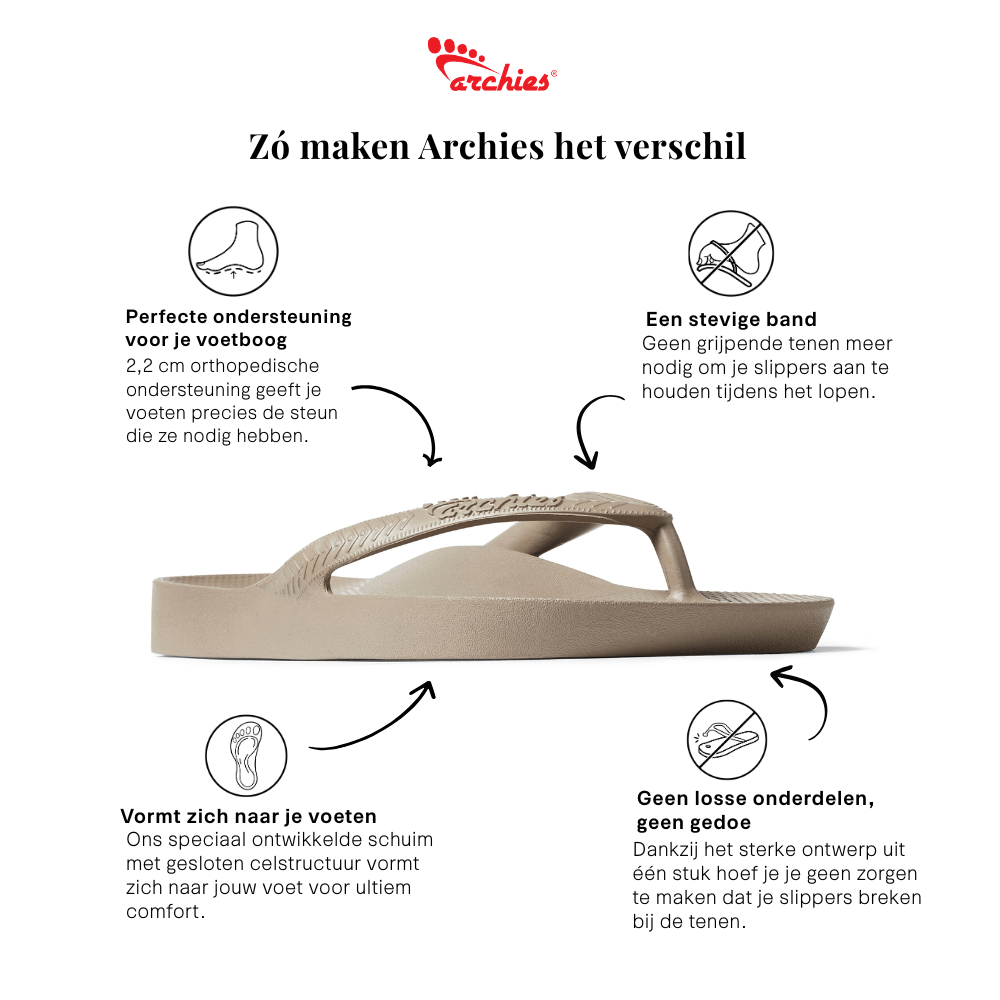 Slippers Met Voetbed | Taupe - Colorie the Hague