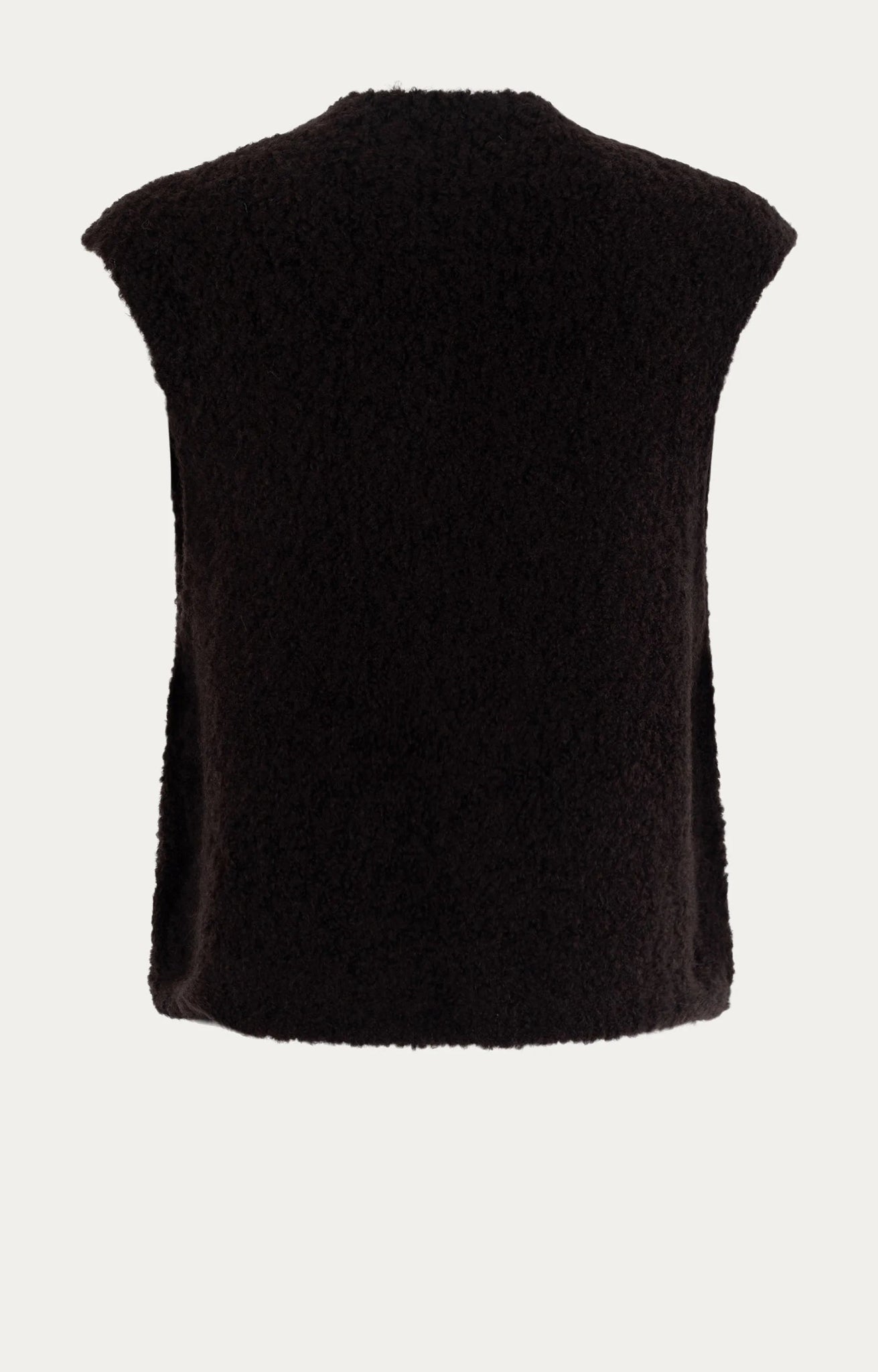 Wollen Gilet | Arisbe | Dark Brown Solid - Colorie the Hague