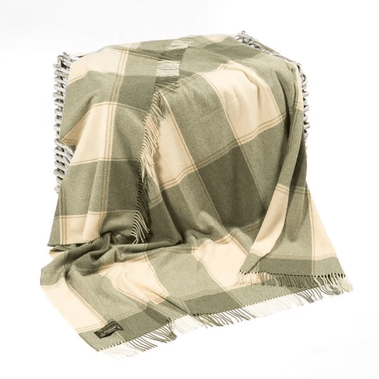 Wollen Plaid | Green Cream Checked - Colorie