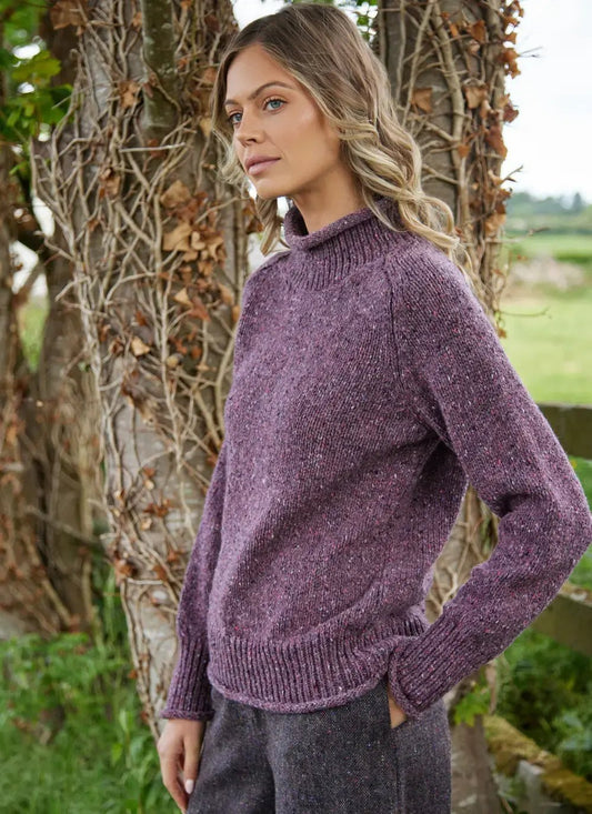 Wollen Trui | Saddle Shoulder | Dark Mauve - Colorie the Hague