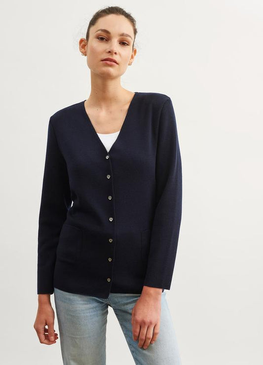 Blainville V Hals Vest Navy - Colorie