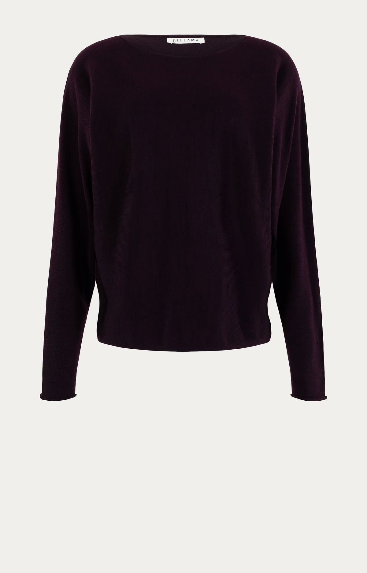 Bellamy Gallery | Wollen Dames pullover | Juta | Eggplant Solid
