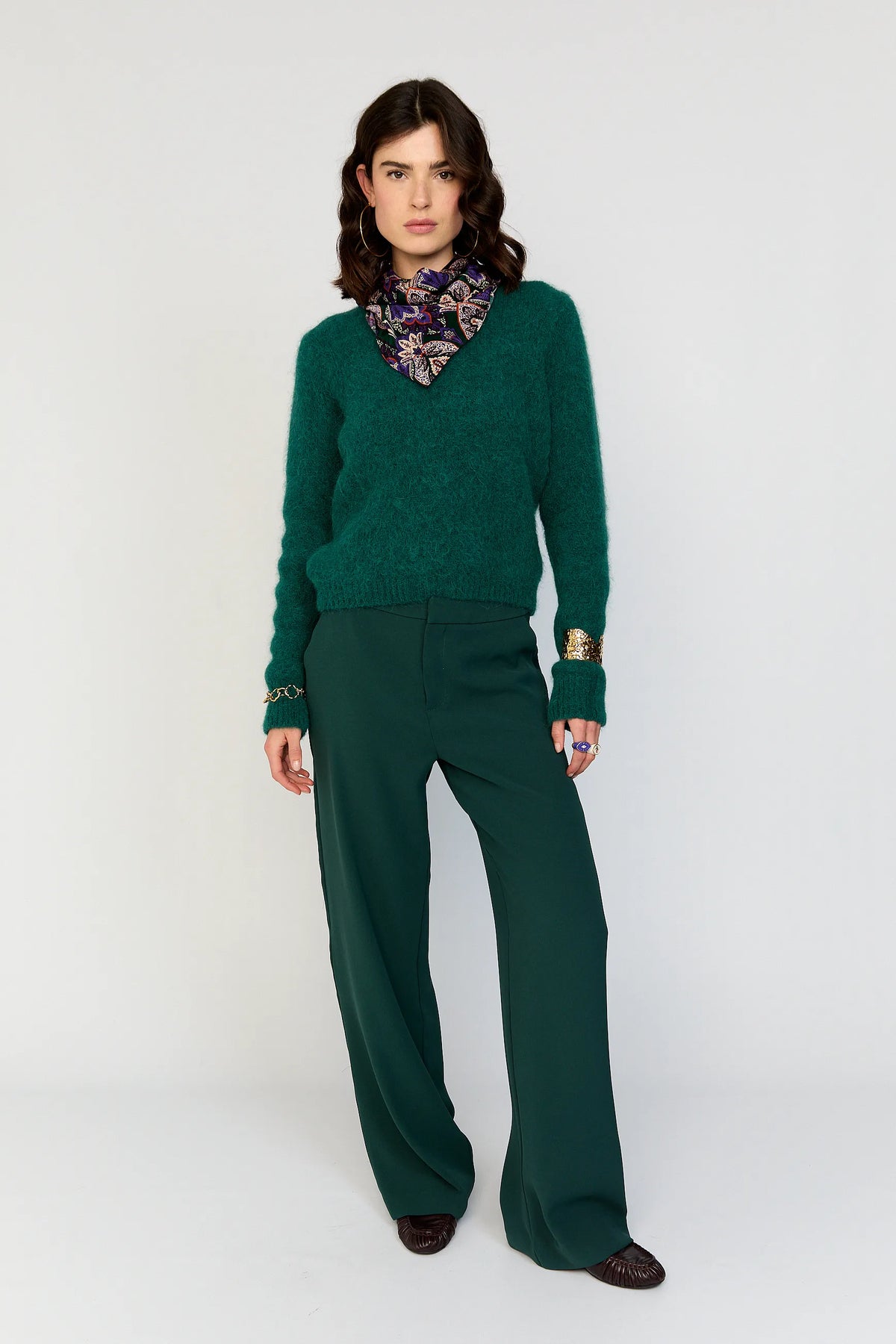 Bellamy Gallery | Dames Wollen Trui | Medea | Bottle Green