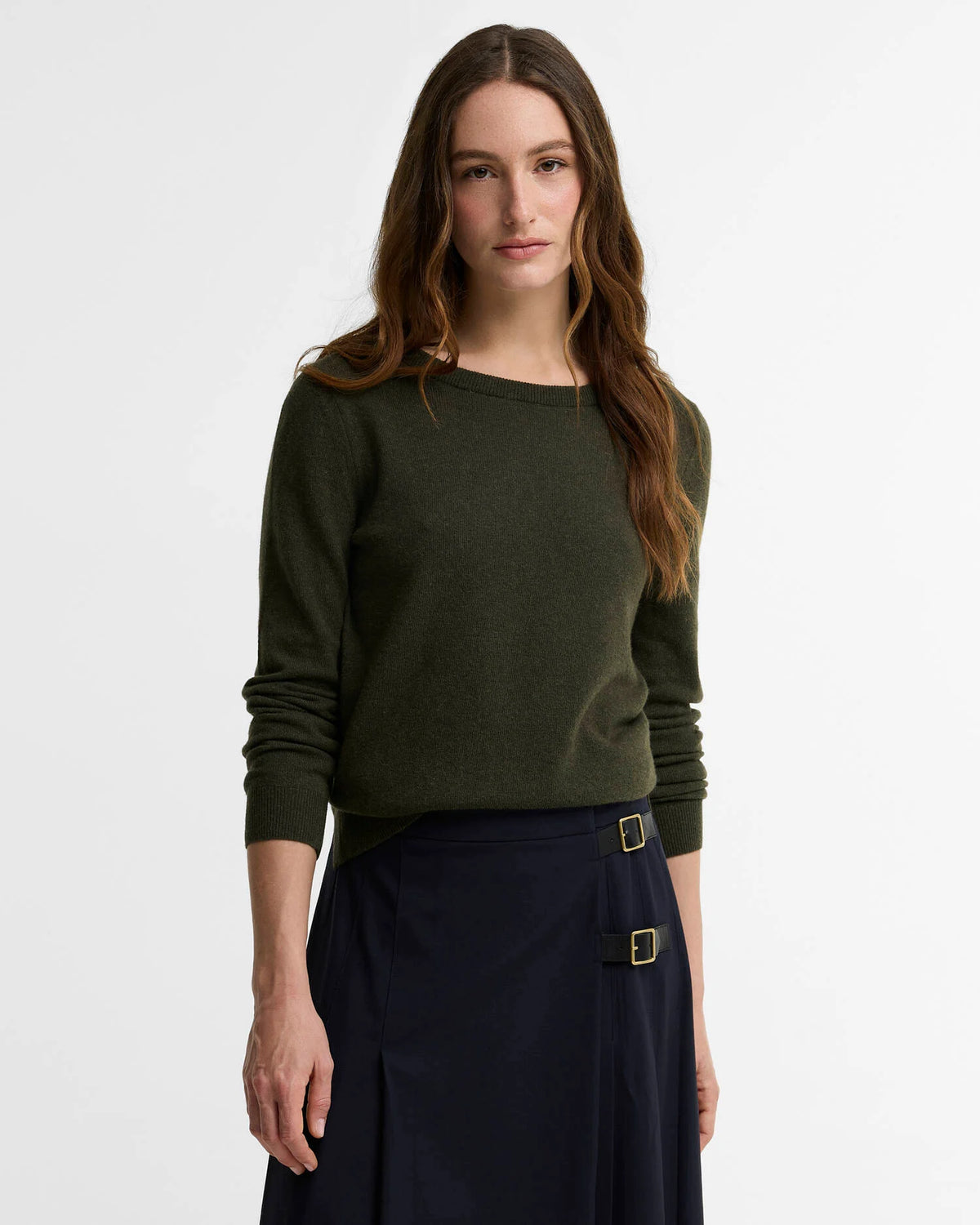 Barbour Dames | Pendle Crew Neck Jumper | Olive
