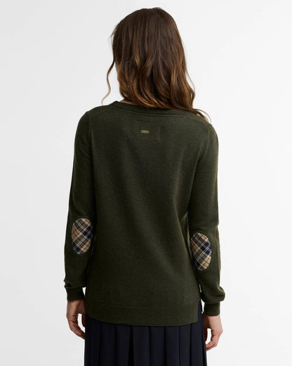 Barbour Dames | Pendle Crew Neck Jumper | Olive