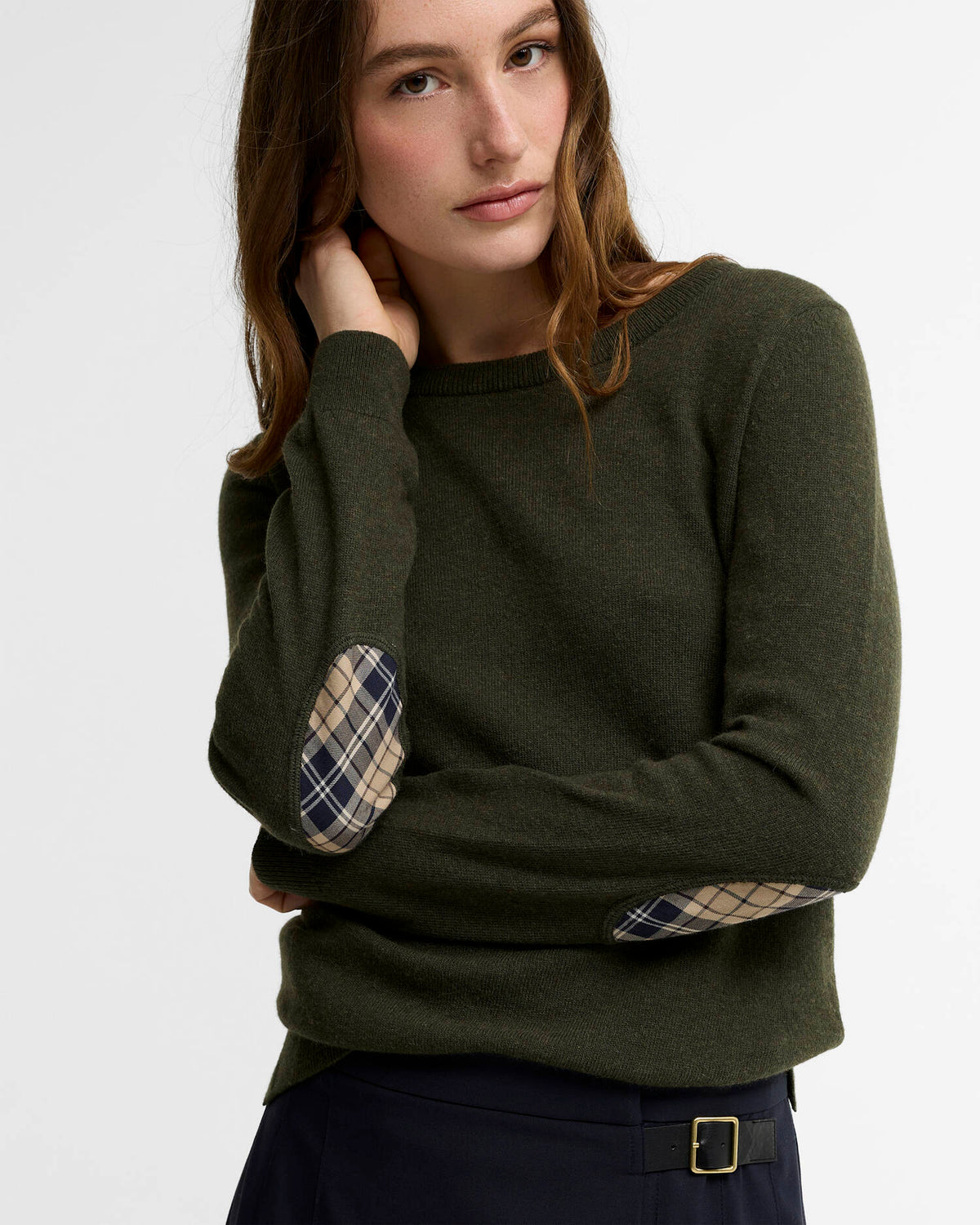 Barbour Dames | Pendle Crew Neck Jumper | Olive