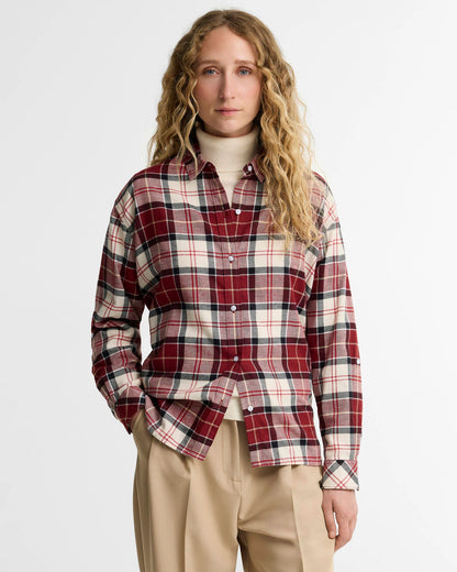 Barbour Dames | Elishaw Long Sleeve Shirt | Cardinal Tartan