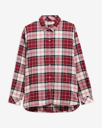 Barbour Dames | Elishaw Long Sleeve Shirt | Cardinal Tartan