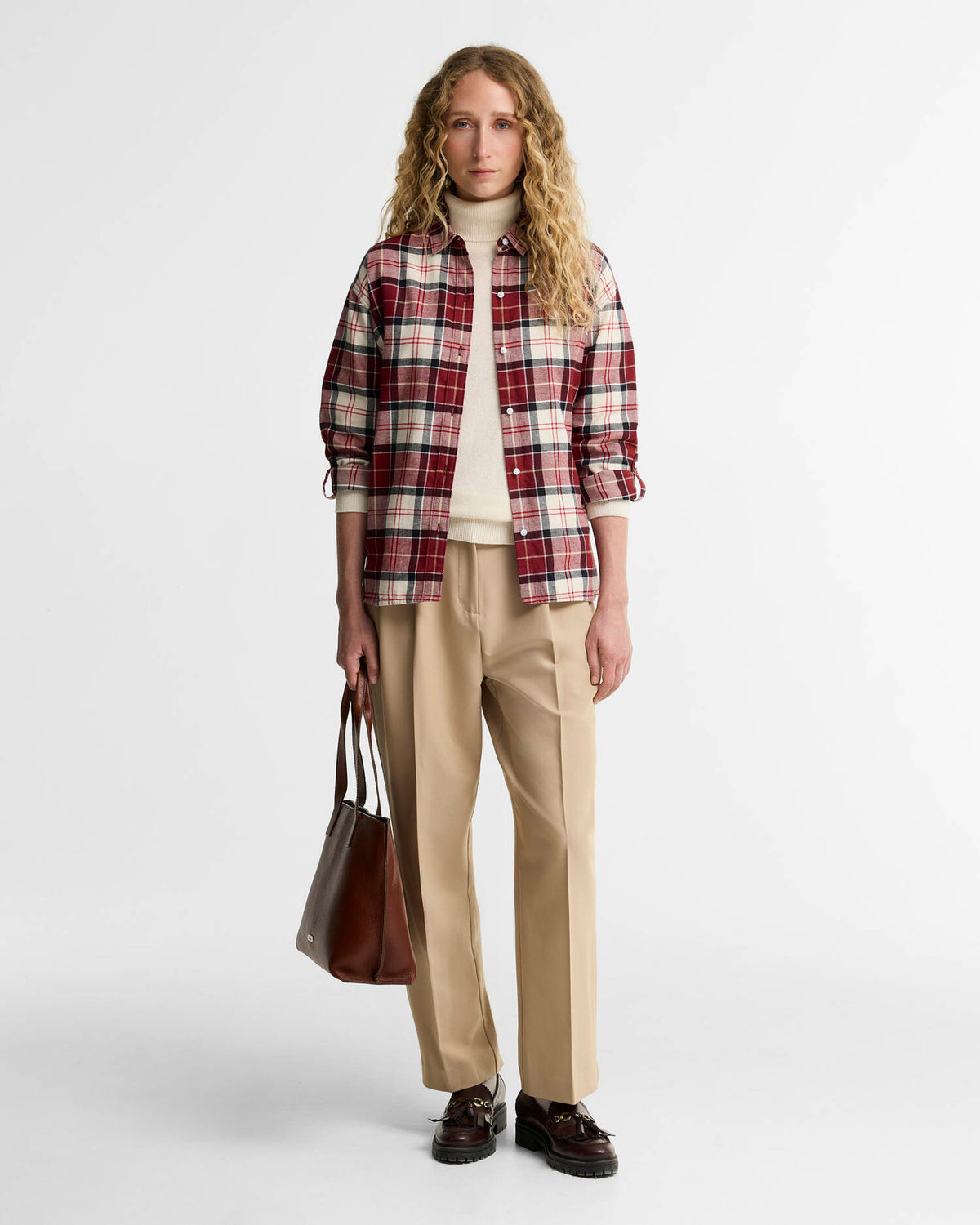 Barbour Dames | Elishaw Long Sleeve Shirt | Cardinal Tartan