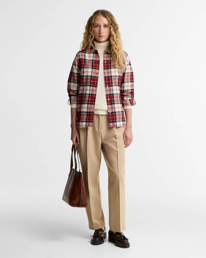 Barbour Dames | Elishaw Long Sleeve Shirt | Cardinal Tartan