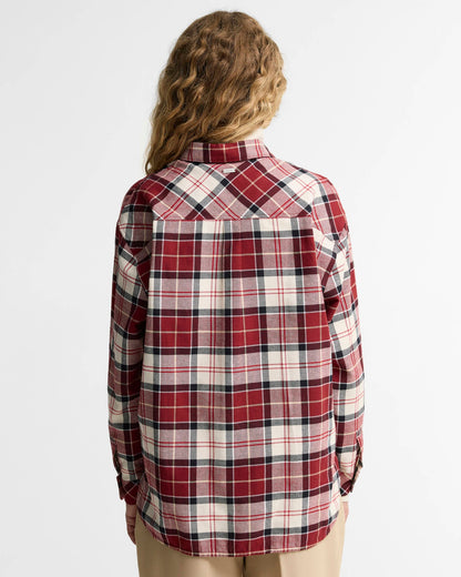 Barbour Dames | Elishaw Long Sleeve Shirt | Cardinal Tartan