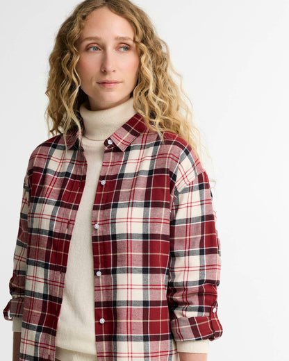 Barbour Dames | Elishaw Long Sleeve Shirt | Cardinal Tartan