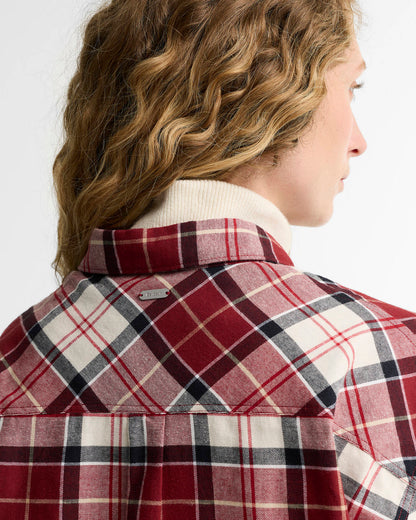 Barbour Dames | Elishaw Long Sleeve Shirt | Cardinal Tartan