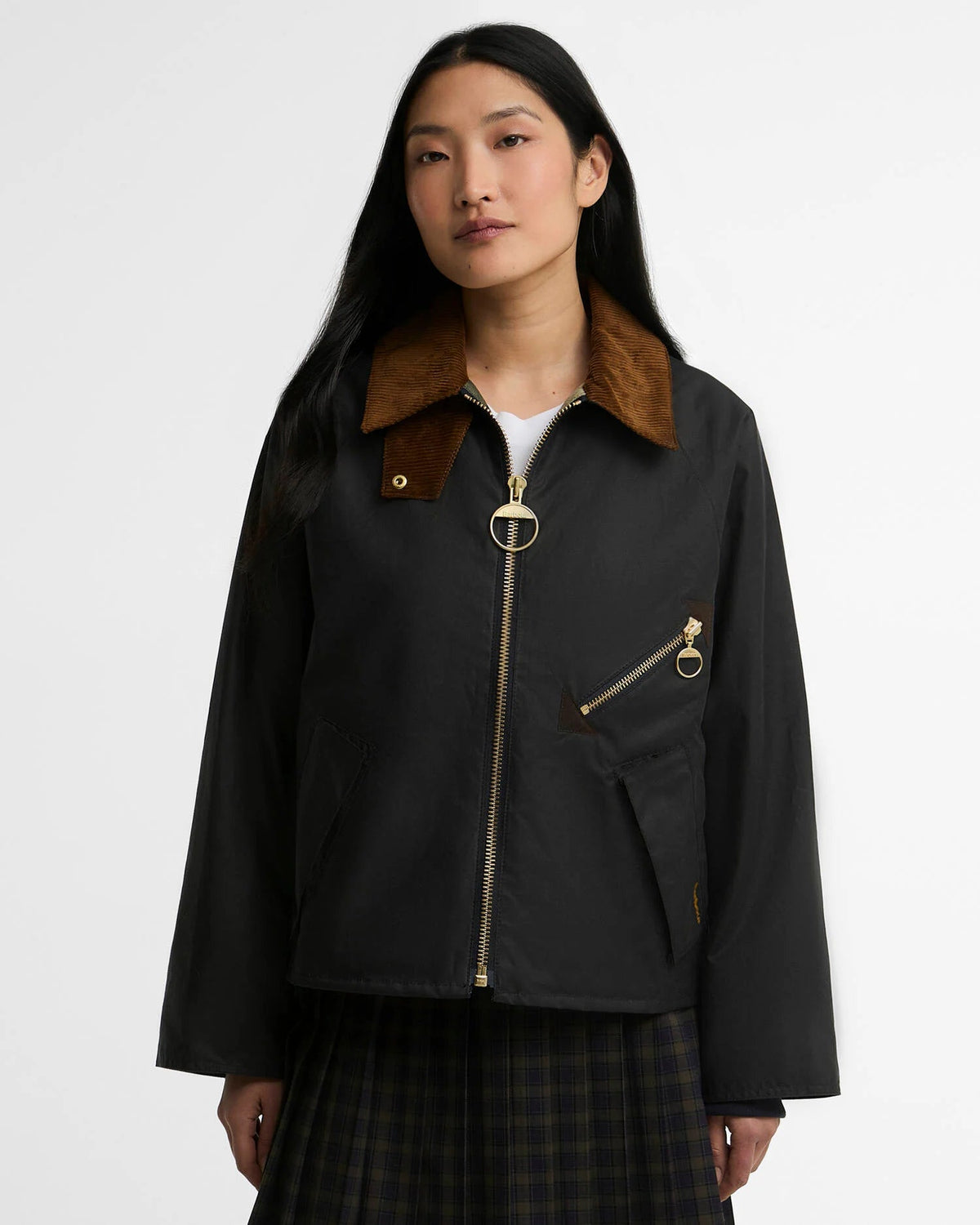 Barbour Dames | Arlene Waxed Jacket Navy - Colorie the Hague