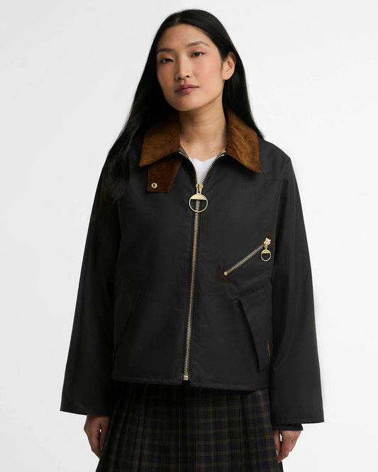Barbour Dames | Arlene Waxed Jacket Navy - Colorie the Hague