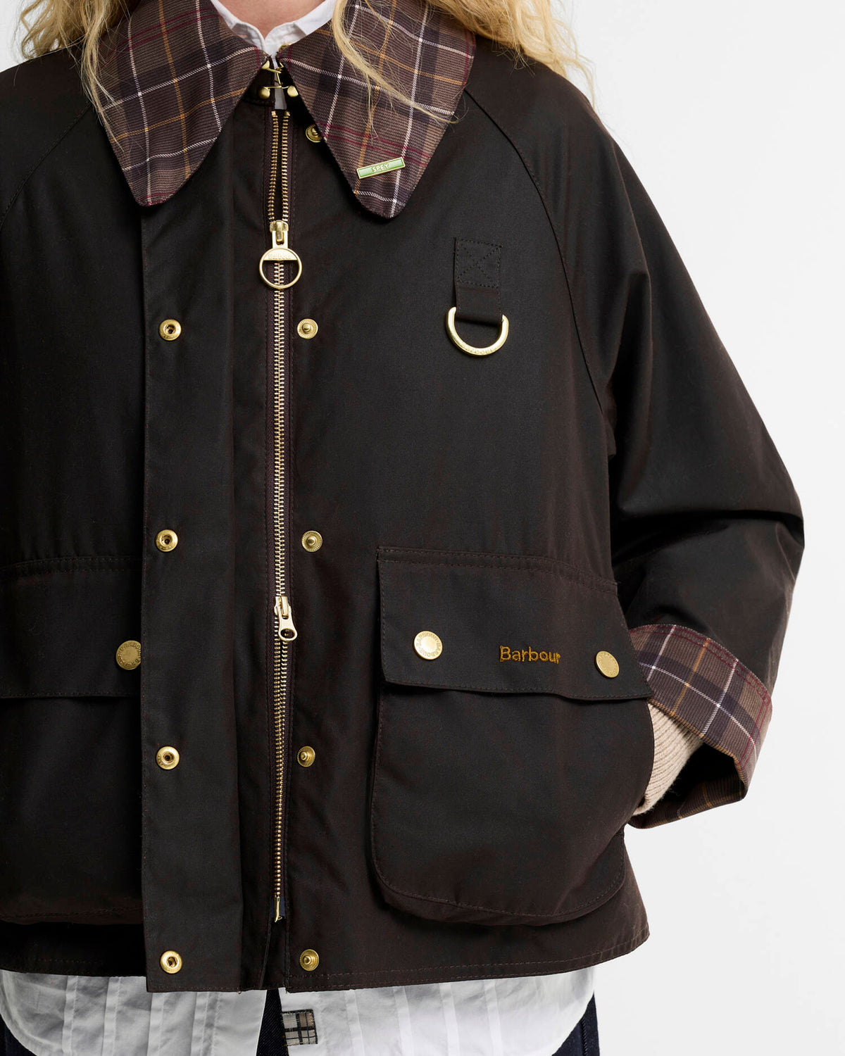 Barbour Dames | Icons Tartan Collar Spey Waxed Jacket - Colorie the Hague