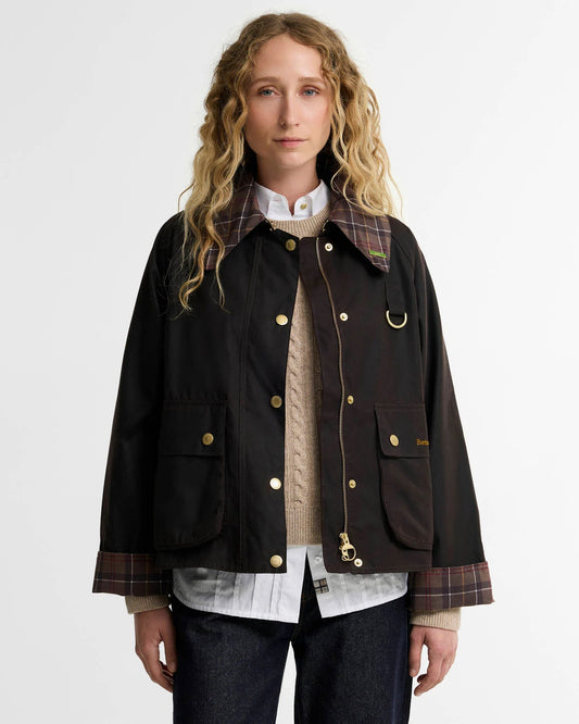 Barbour Dames | Icons Tartan Collar Spey Waxed Jacket - Colorie the Hague