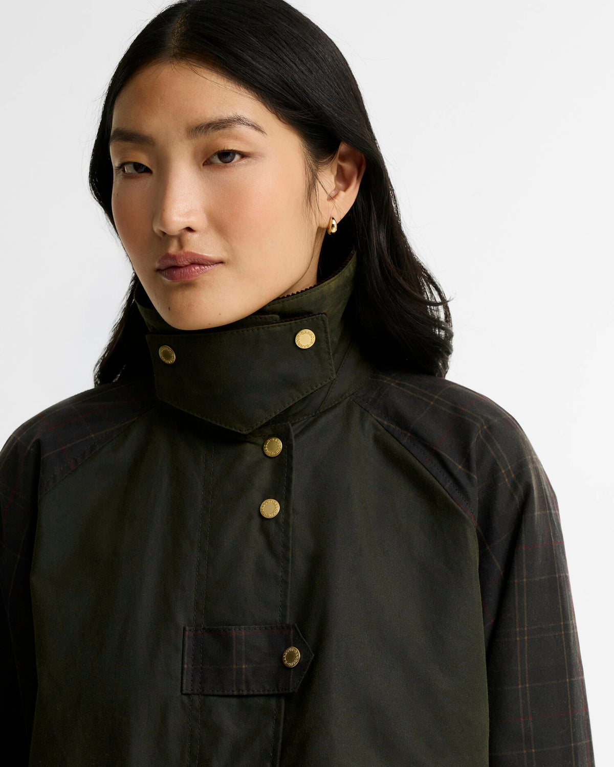Barbour Dames | Kirklees Checked Waxed Jacket - Colorie the Hague