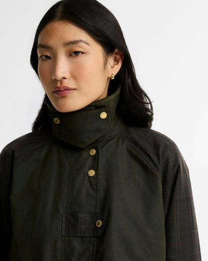 Barbour Dames | Kirklees Checked Waxed Jacket - Colorie the Hague