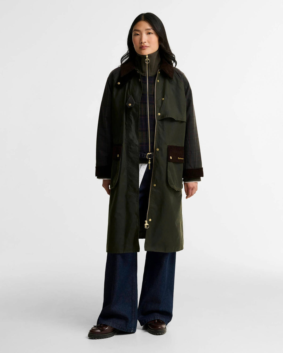Barbour Dames | Kirklees Checked Waxed Jacket - Colorie the Hague