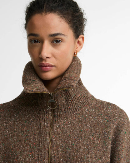 Barbour Dames | Lavensdale Quarter Zip Jumper | Deep Camel - Colorie the Hague