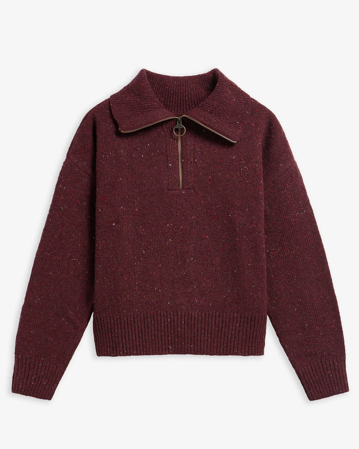 Barbour Dames | Lavensdale Quarter Zip Jumper | Fig - Colorie the Hague