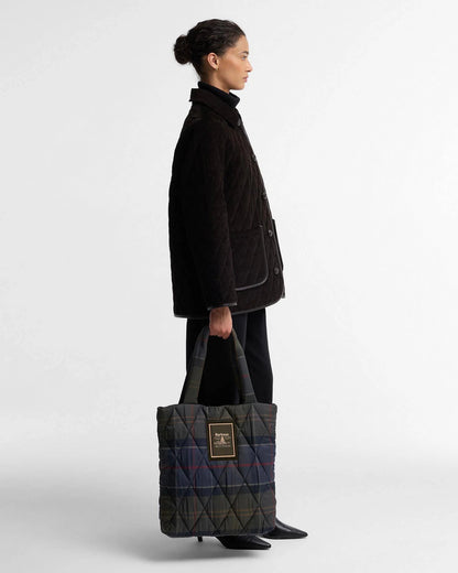 Barbour Dames | Tartan Arlene Quilted Tote Bag - Colorie the Hague