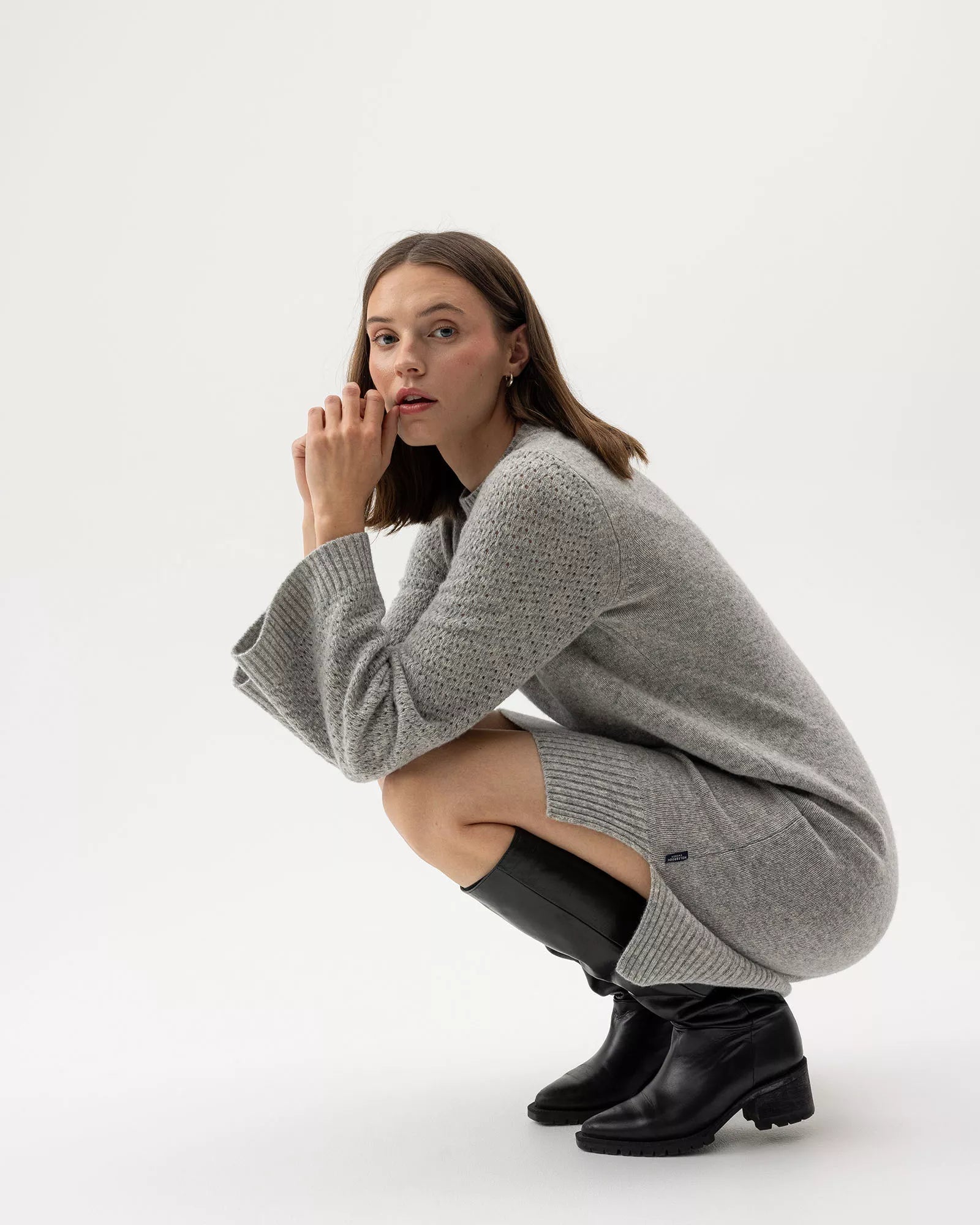 Gebreide Jurk | Svea | Grey - Colorie the Hague