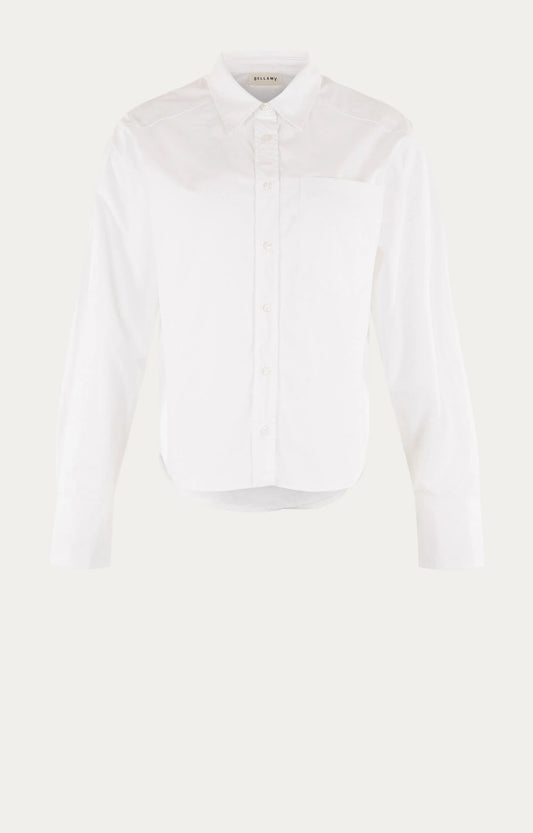 Katoenen Blouse | Aska | White Solid - Colorie the Hague