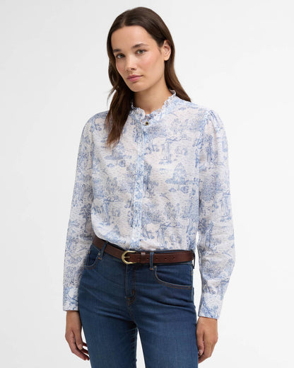 Katoenen Blouse | Hoge Kraag - Colorie the Hague
