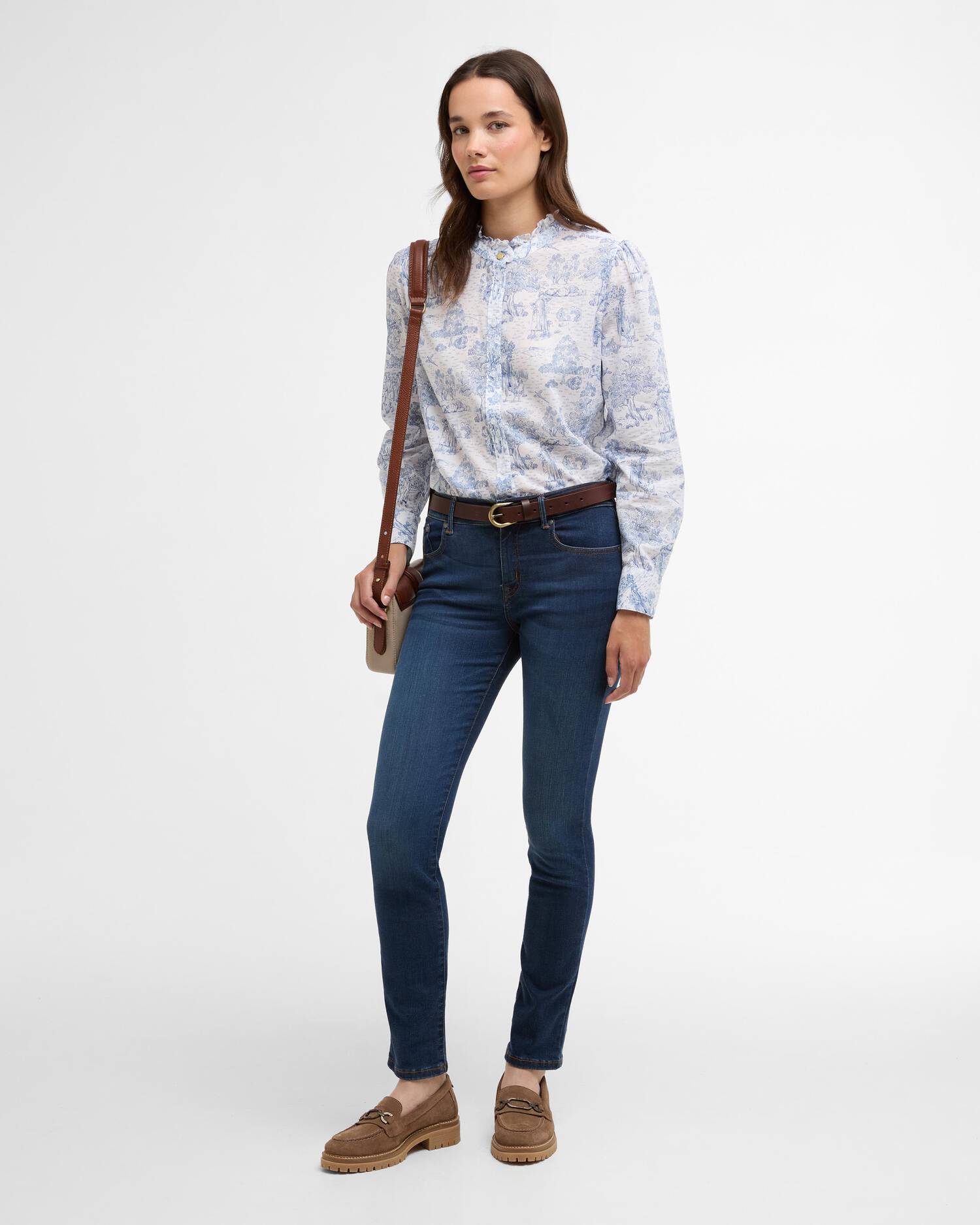 Katoenen Blouse | Hoge Kraag - Colorie the Hague