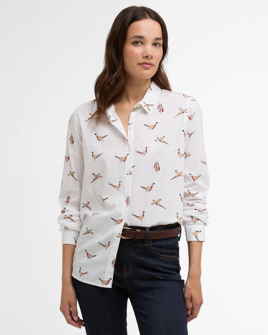 Katoenen Blouse | Vogel Patroon - Colorie the Hague