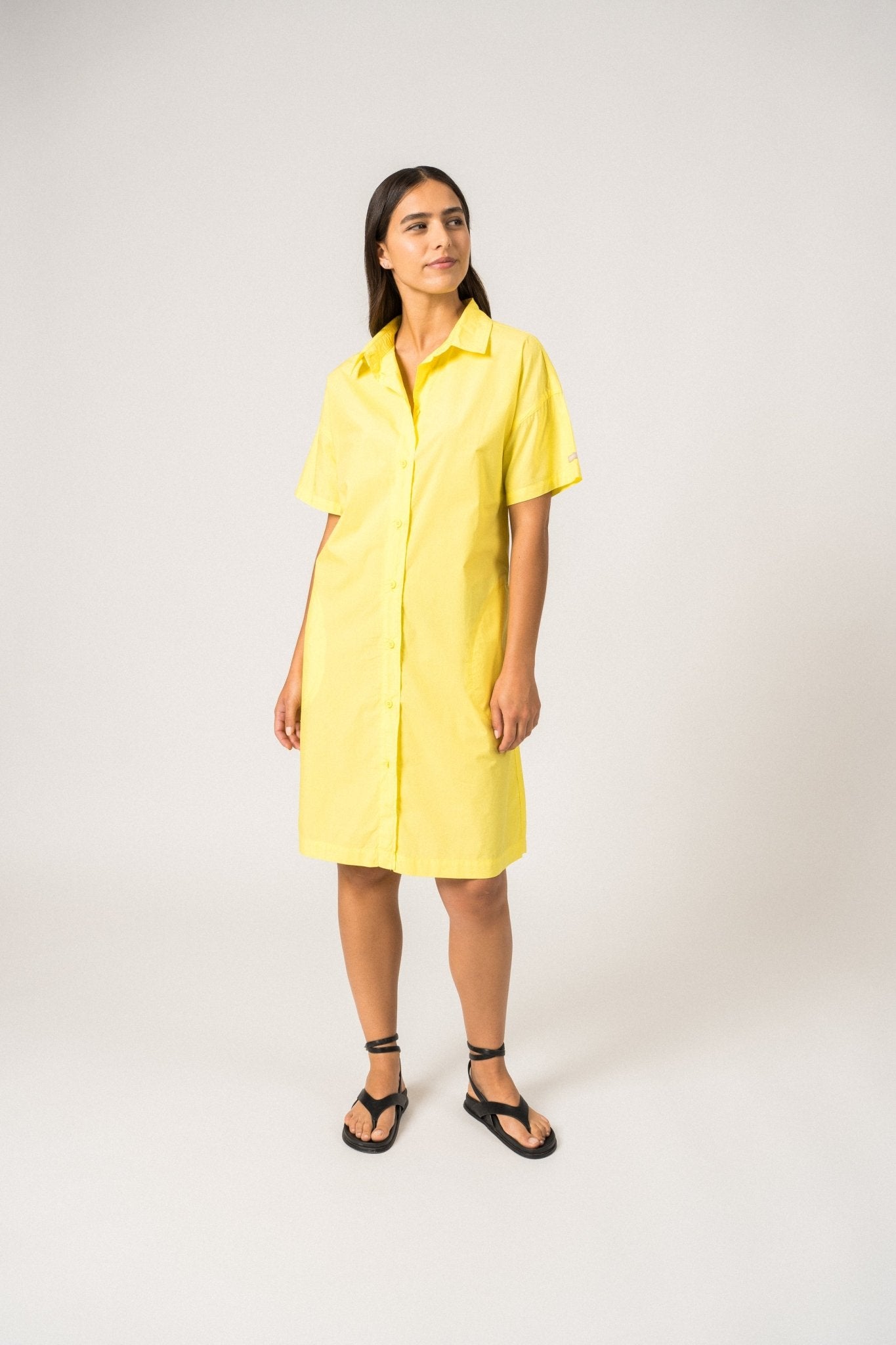 Katoenen Jurk | Coralie Geel - Colorie the Hague