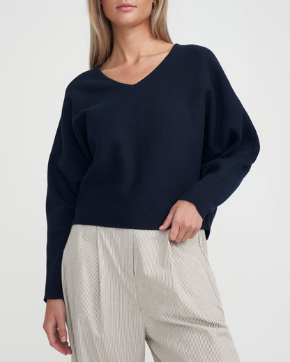 Katoenen V Hals Trui | Barbro - Colorie