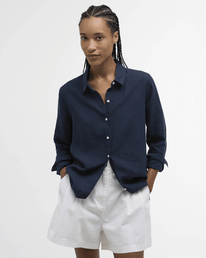 Linnen Blouse | Navy - Colorie the Hague