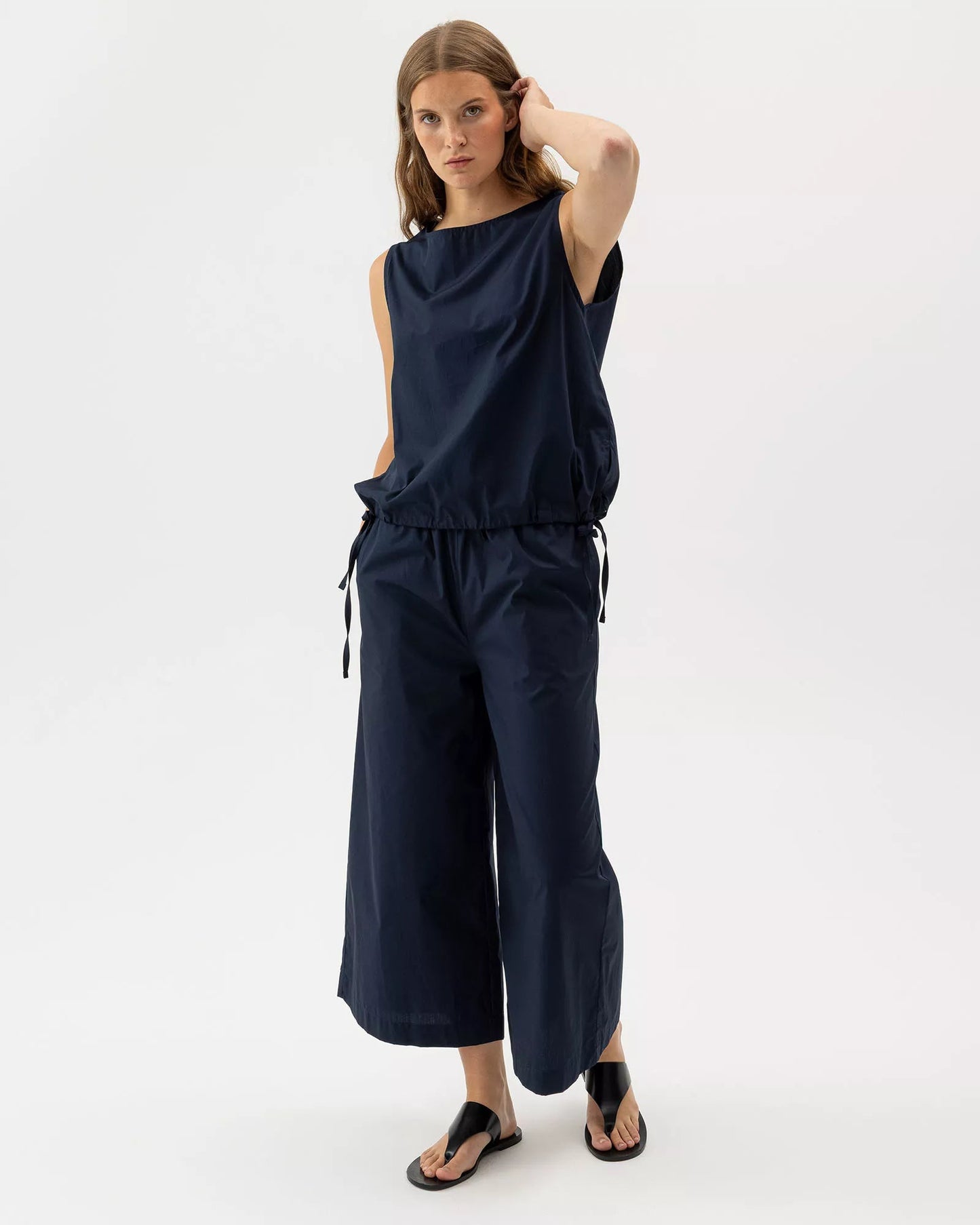 Marie Wide Pants Dames | Holebrook Sweden | Navy - Colorie the Hague