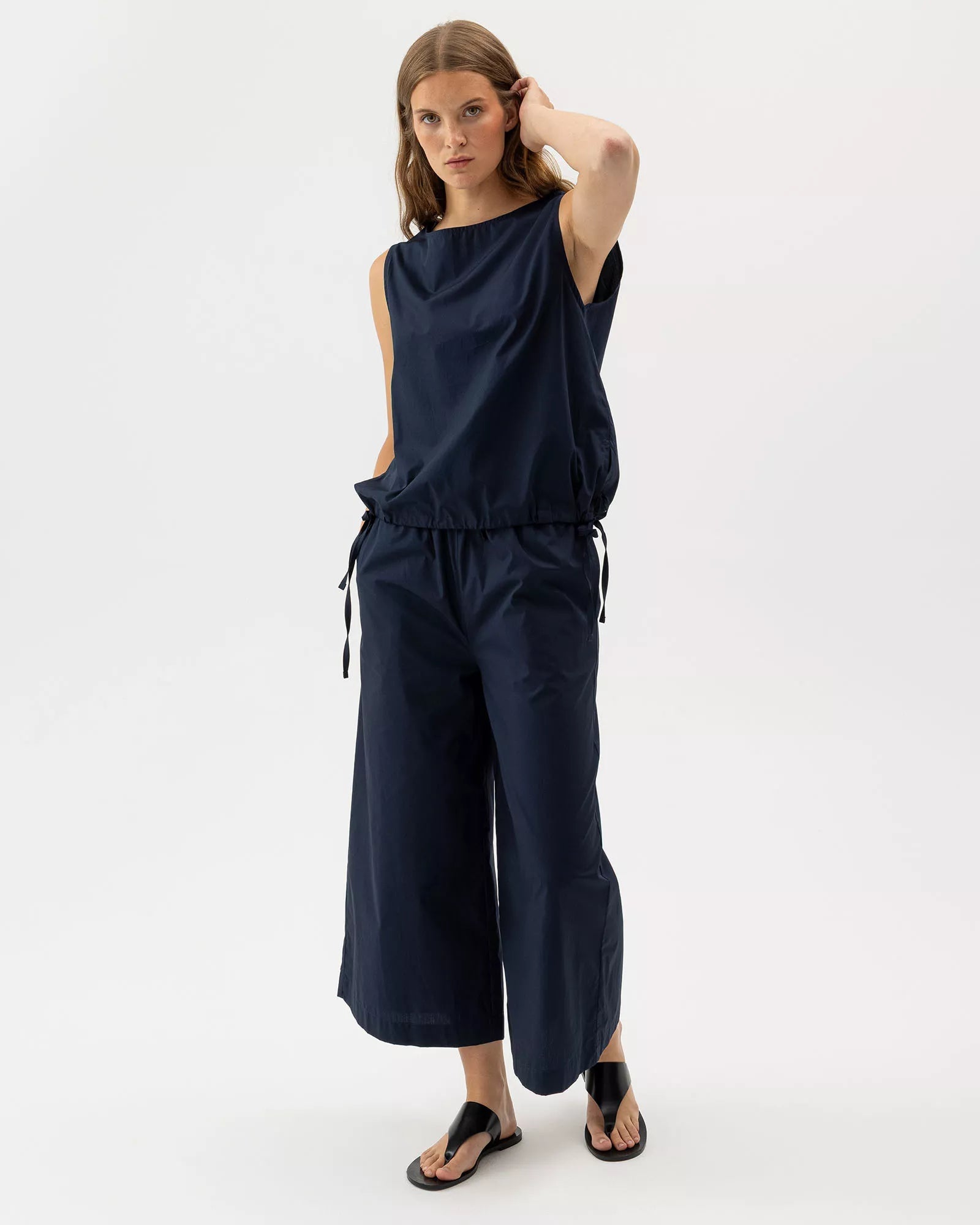 Marie Wide Pants Dames | Holebrook Sweden | Navy - Colorie the Hague