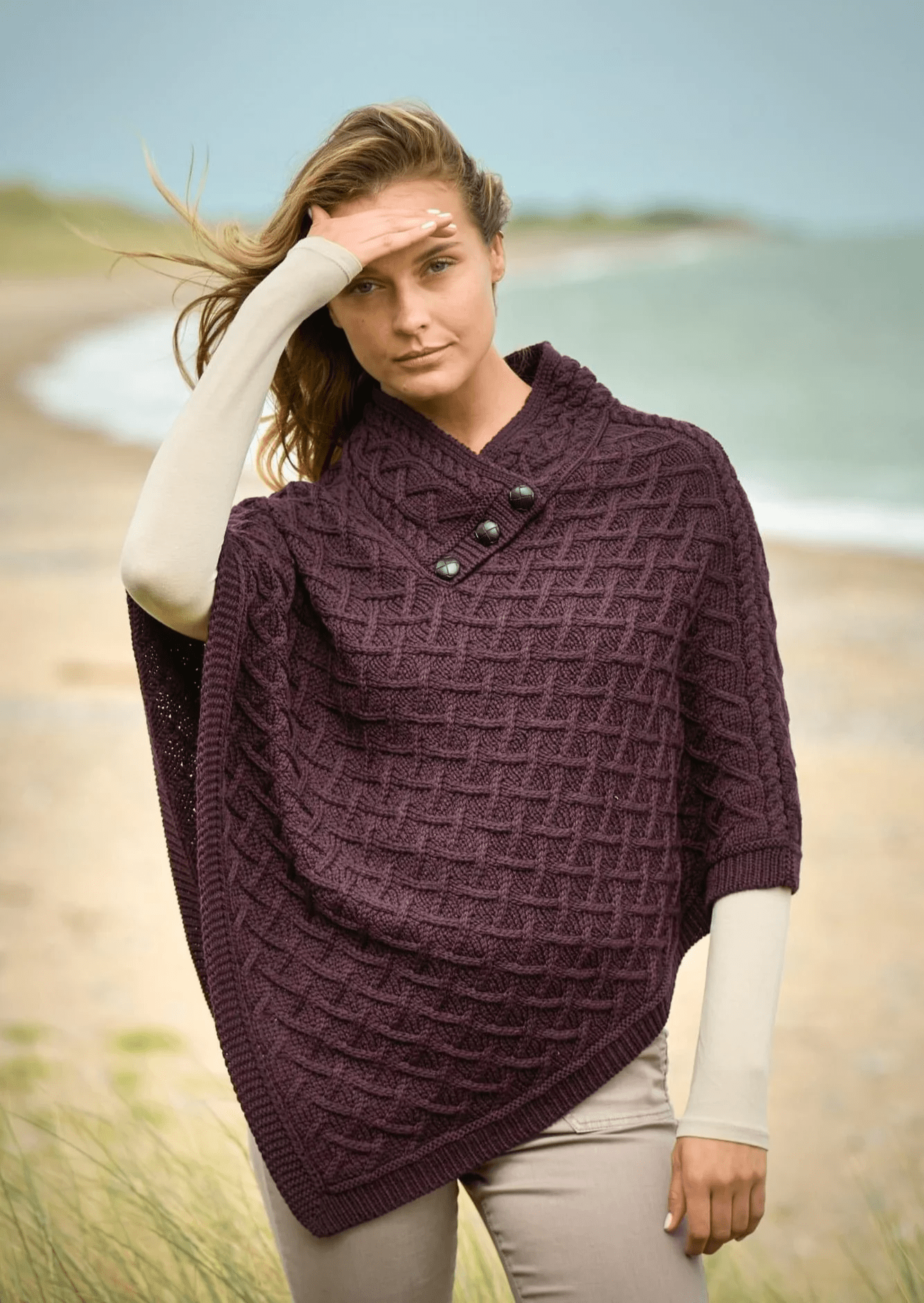 Merino Wollen Poncho - Colorie the Hague
