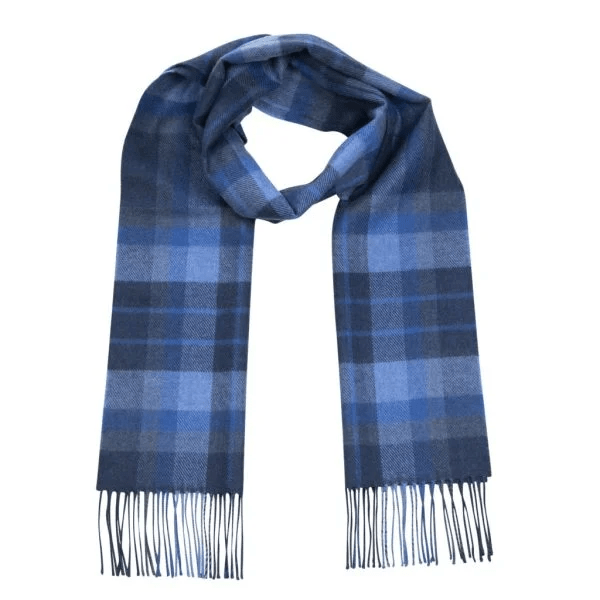 Merino Wollen Sjaal Diep Blauw Check - Colorie