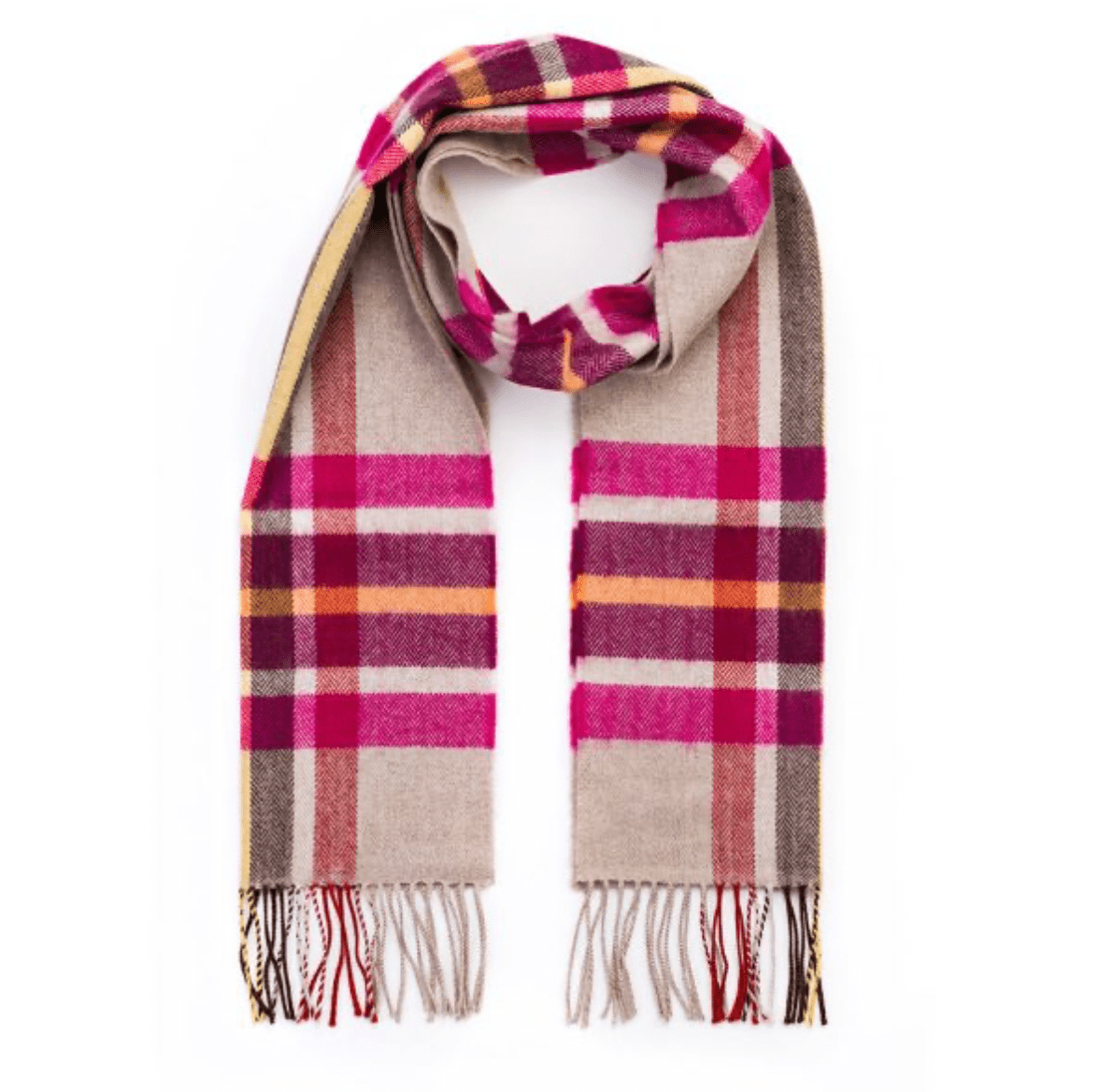 Merino Wollen Sjaal | Roze, Beige, Oranje - Colorie the Hague