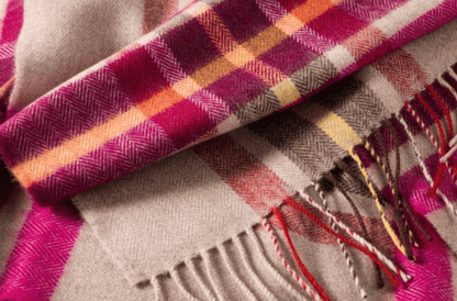 Merino Wollen Sjaal | Roze, Beige, Oranje - Colorie the Hague