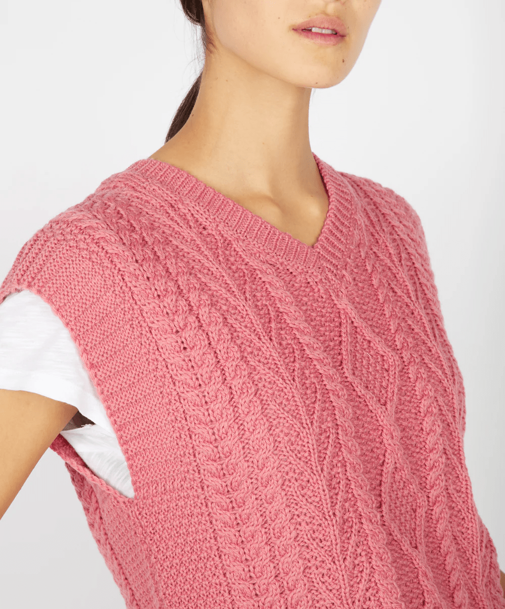 Pansy V - Neck Aran Vest - Colorie the Hague